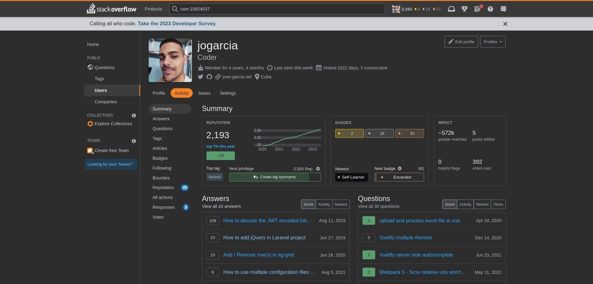 StackOverflow Profile