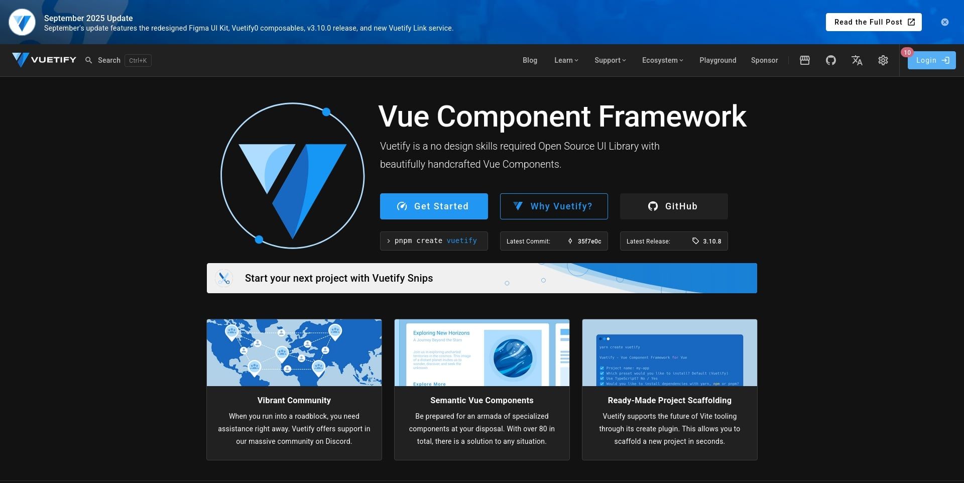 Vuetify's docs website